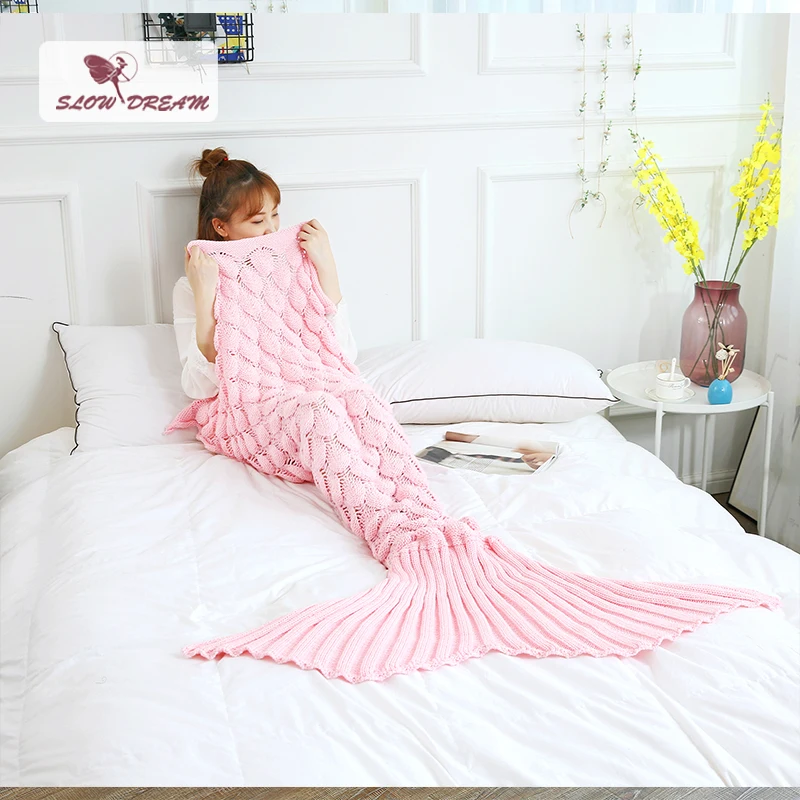 Slowdream Pink Throw Mermaid Tail Blanket Knitted Handmade Crochet Gift For Adult Child Kids Baby Sofa Bed Sofa Sleeping Bags
Slowdream Pink Throw Mermaid Tail Blanket Knitted Handmade Crochet Gift For Adult Child Kids Baby Sofa Bed Sofa Sleeping Bags