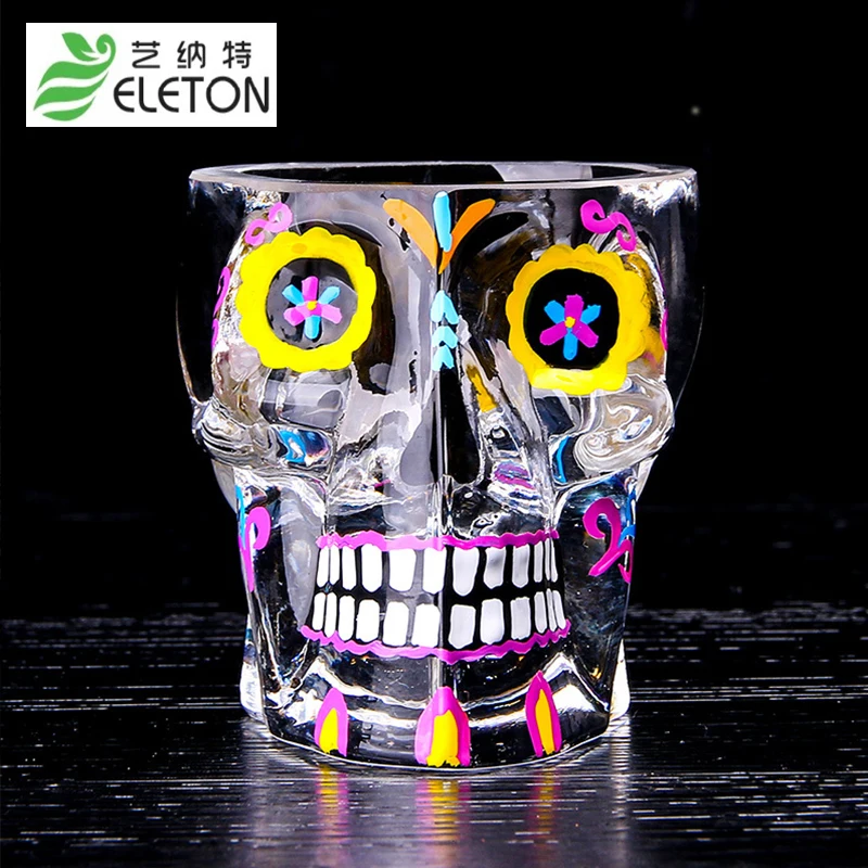 Eleton 70ml Colorful Skull Glass Transparent Crystal Skull Head Shot Glass Cup For Whiskey Wine Vodka Home Ware Man Gift Cup
Eleton 70ml Colorful Skull Glass Transparent Crystal Skull Head Shot Glass Cup For Whiskey Wine Vodka Home Ware Man Gift Cup