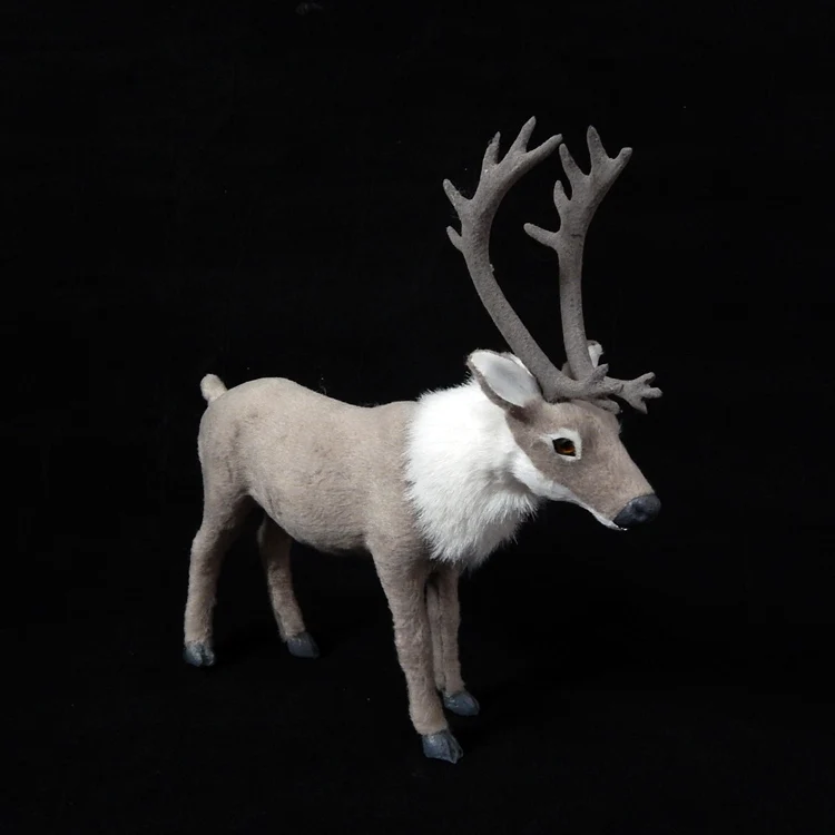 

plastic&furs reindeer large 25x24cm artificial christmas deer handicraft prop home decoration gift d2290