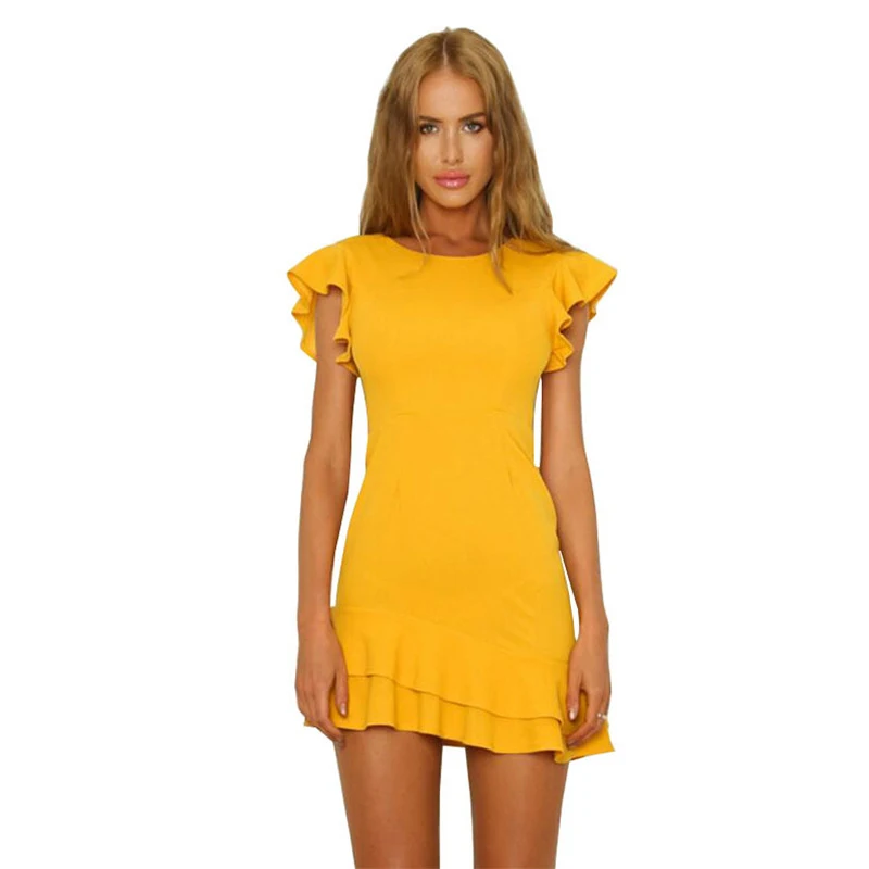 Yellow Plus Size Dress Casual Summer Above Knee Mini Sexy Club Cascading Ruffle O-Neck Woman Clothes Solid Ruffle Sleeve Loose
Yellow Plus Size Dress Casual Summer Above Knee Mini Sexy Club Cascading Ruffle O-Neck Woman Clothes Solid Ruffle Sleeve Loose