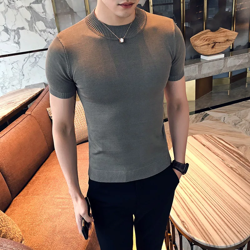 2019 premium brand Fashion Male summer slim Casual knit sweater/Men's High quality Round collar short sleeve sweaters S-XXL
2019 premium brand Fashion Male summer slim Casual knit sweater/Men's High quality Round collar short sleeve sweaters S-XXL