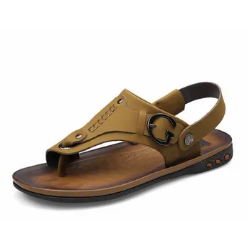 Men's 100% Genuine Leather New Fashion Brand Casual Men sandals Slip-on Slippers Summer Beach Shoes Flip Flops Sandales Flats
Men's 100% Genuine Leather New Fashion Brand Casual Men sandals Slip-on Slippers Summer Beach Shoes Flip Flops Sandales Flats