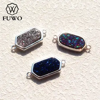 FUWO Angel Aura Druzy Agates Connector Pendant With Brass Bezel Trimmed Double Bails Raw Quartz Charm For Jewelry Making PD128
FUWO Angel Aura Druzy Agates Connector Pendant With Brass Bezel Trimmed Double Bails Raw Quartz Charm For Jewelry Making PD128