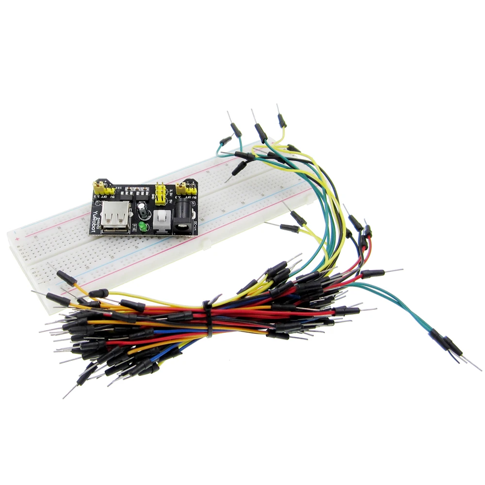 1set=3pcs 3.3V/5V MB102 Breadboard power module+MB-102 830 points Solderless Prototype Breadboard +65 jumper wires
1set=3pcs 3.3V/5V MB102 Breadboard power module+MB-102 830 points Solderless Prototype Breadboard +65 jumper wires