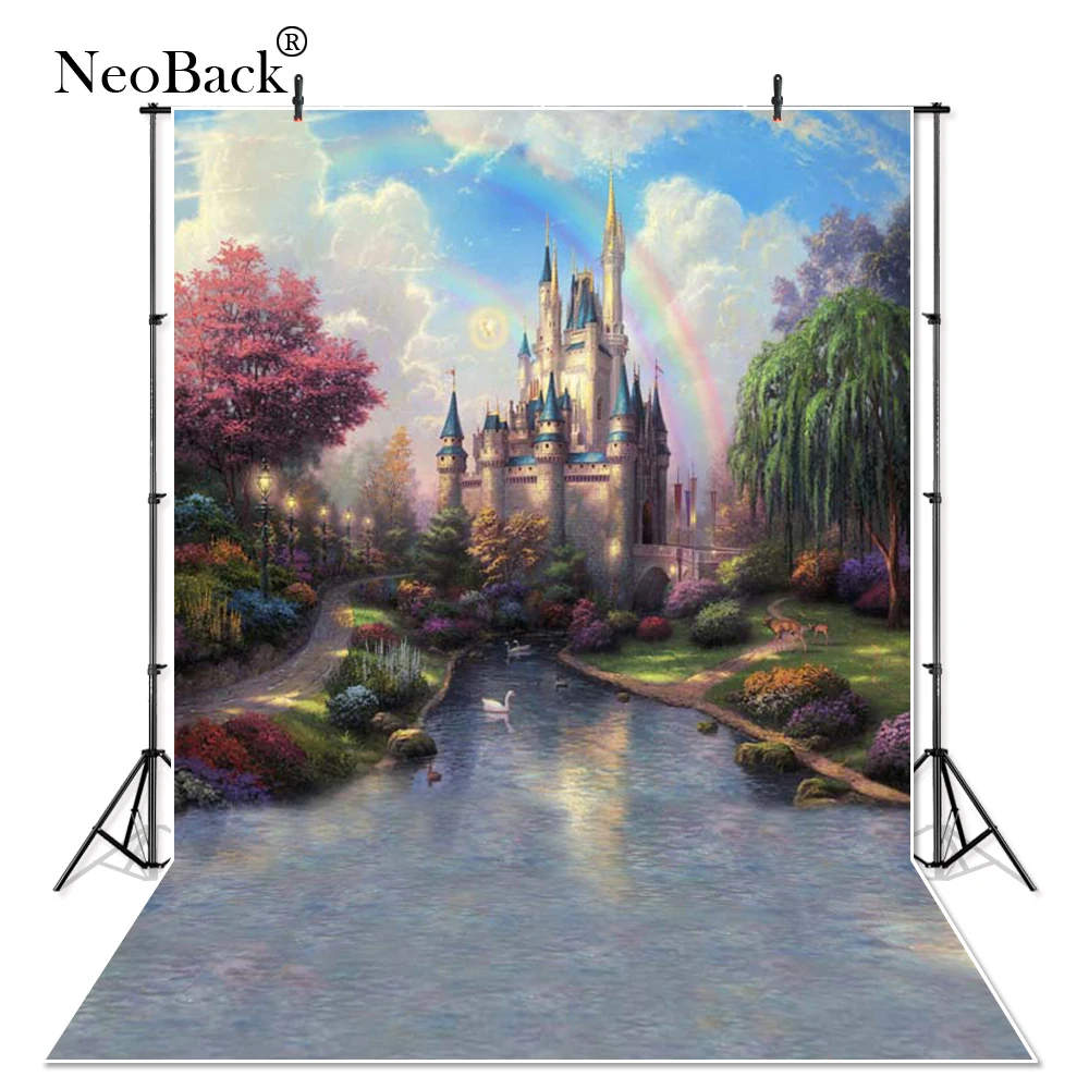 NeoBack 5x7 виниловый тканевый фон для фотосъемки с изображением сказочного замка