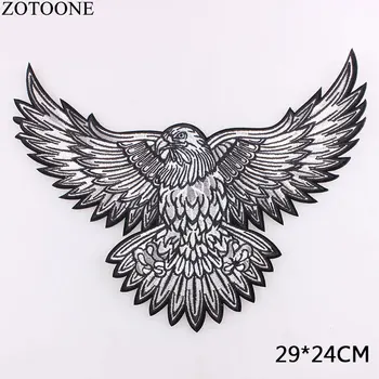 

ZOTOONE Big Eagle Wings Patches Embroidered Biker Motorcycle Iron on Patch DIY for Clothes Badge Fabric for Clothes Stickers D