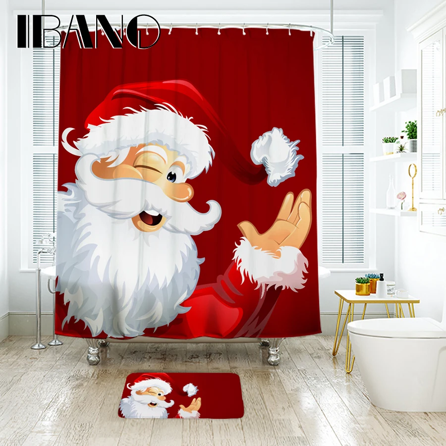 IBANO Christmas Shower Curtain Waterproof Polyester Fabric With 12 pcs Plastic Hooks Floor Mat Christmas Decorations For Home
IBANO Christmas Shower Curtain Waterproof Polyester Fabric With 12 pcs Plastic Hooks Floor Mat Christmas Decorations For Home