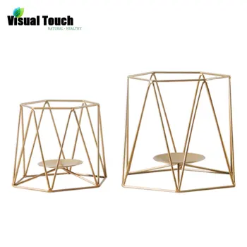 Visual Touch Gold Metal Candle Holders Dinner Table Desk Props Furniture Romantic Candlestick Geometric lines Iron Art 
Visual Touch Gold Metal Candle Holders Dinner Table Desk Props Furniture Romantic Candlestick Geometric lines Iron Art