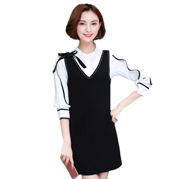2018 New Fashion Elegant Plus Size Women Dress Suits Spring Summer Two-piece Sets Female White Shirts +Black Vest Dress A217
2018 New Fashion Elegant Plus Size Women Dress Suits Spring Summer Two-piece Sets Female White Shirts +Black Vest Dress A217