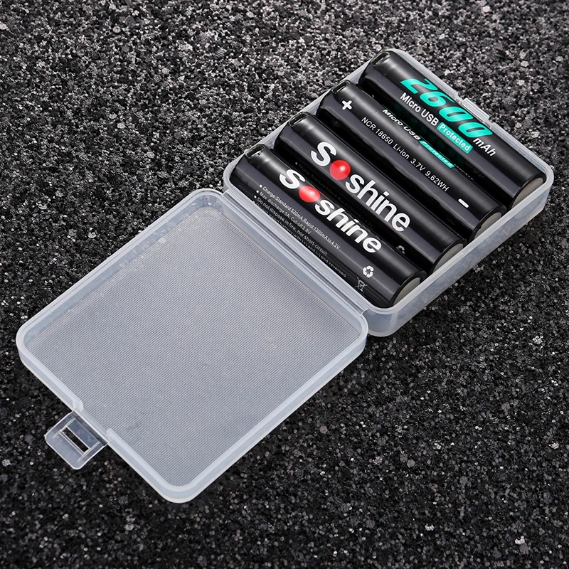 Soshine 2600mAh Li-ion 18650 Protected USB rechargeable Battery USB Port DC-Charging with Built-In Micro
Soshine 2600mAh Li-ion 18650 Protected USB rechargeable Battery USB Port DC-Charging with Built-In Micro