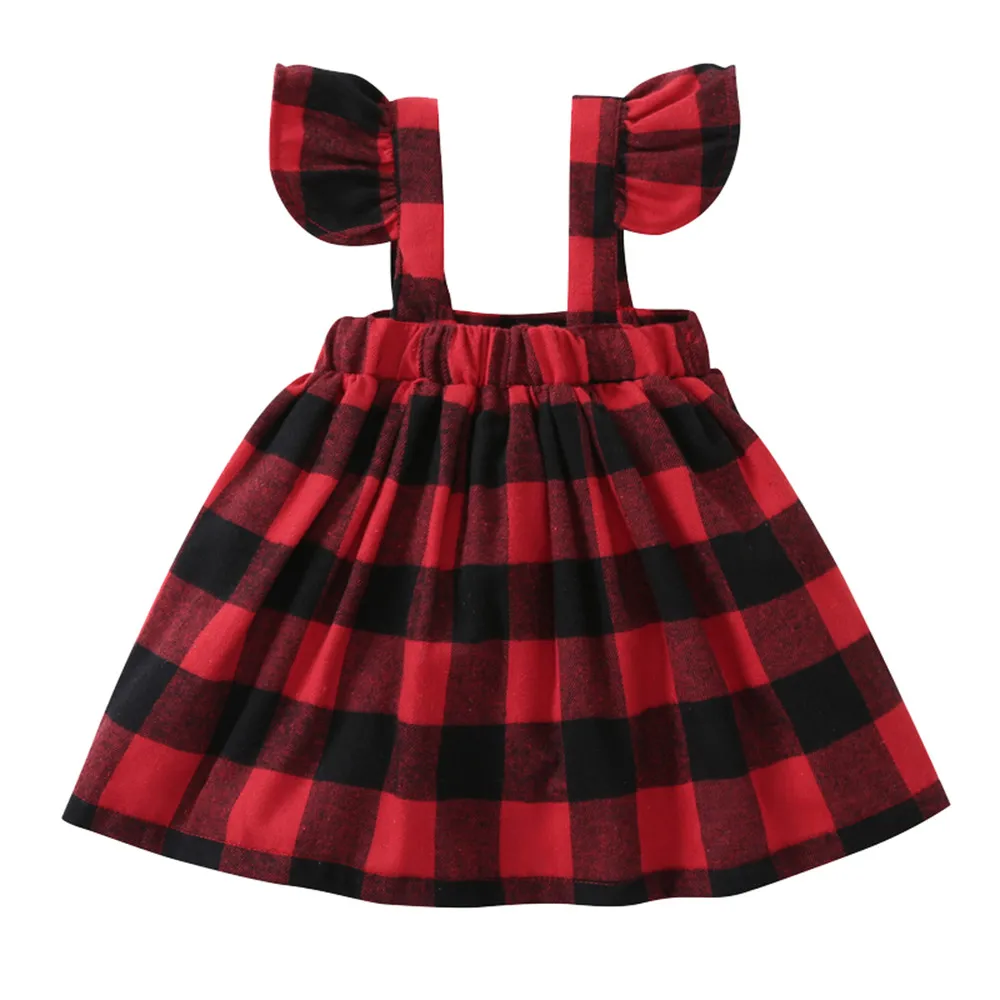 

2018 Cute Toddler Infant Kids Baby Girl Suspender Skirt Braces Sleeveless Plaid Overalls Skirt Casual Clothes baby costume #Tfv6