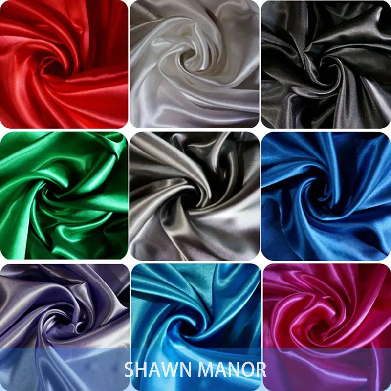 Image 4Yards 59   Width Satin Fabric For Sewing Dresses Costumes Lining Or DIY Curtain