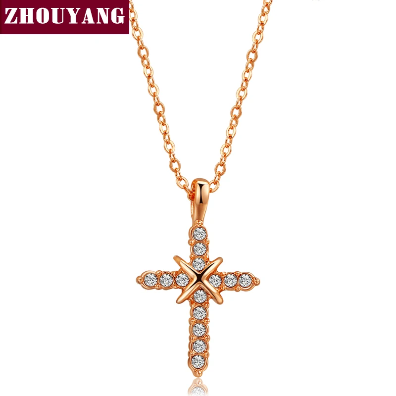 Cross Necklace Rose Gold Color Pendant Necklace Jewelry For Women Men Party Gift ZYN452
Cross Necklace Rose Gold Color Pendant Necklace Jewelry For Women Men Party Gift ZYN452