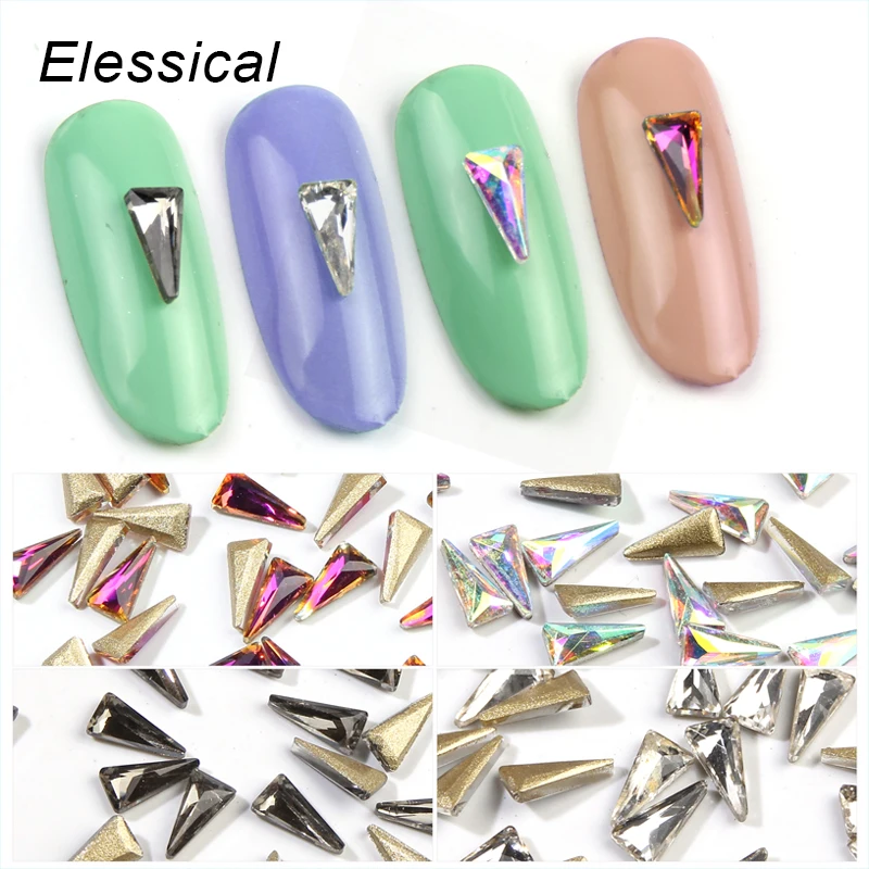ELESSICAL 4 Colors Glass Crystal Long Triangle Rhinestones Nail Charms Stickers For Manicure 3D Nail Art Decorations WY699-WY702
ELESSICAL 4 Colors Glass Crystal Long Triangle Rhinestones Nail Charms Stickers For Manicure 3D Nail Art Decorations WY699-WY702