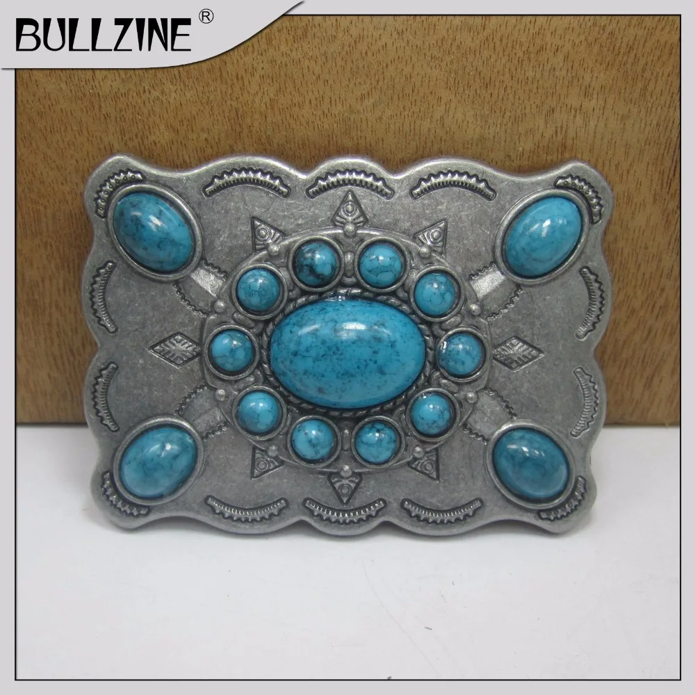 The Bullzine wholesale Western belt buckle with blue stones with pewter finish FP-03415 suitable for 4cm width belt
The Bullzine wholesale Western belt buckle with blue stones with pewter finish FP-03415 suitable for 4cm width belt