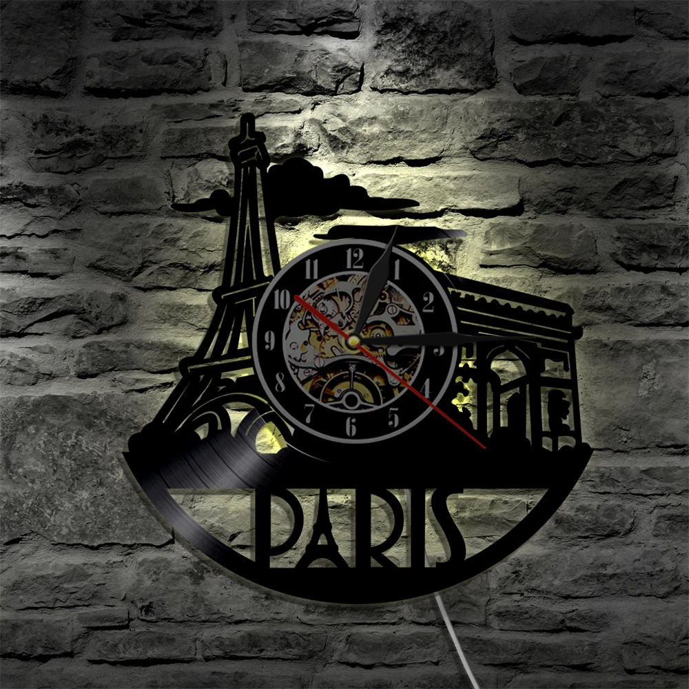 Paris City LED Vinyl Clock Lighting Color Change Wall Light Remote Controller Modern Backlight Cool Living Room Interior
Paris City LED Vinyl Clock Lighting Color Change Wall Light Remote Controller Modern Backlight Cool Living Room Interior