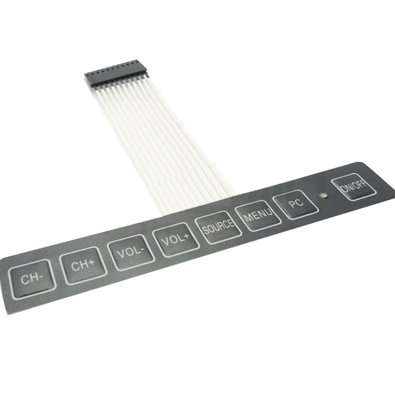 LED display LED matrix keyboard membrane switch 1 * 8-key keyboard with light control panel
LED display LED matrix keyboard membrane switch 1 * 8-key keyboard with light control panel