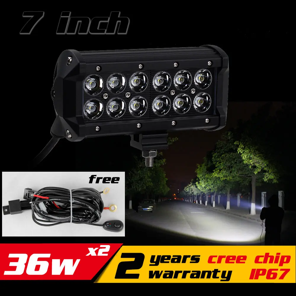 7inch 36w LED Work Light Bar Tractor Motorcycle ATV LED Offroad Light Bar 4X4 LED Bar Offroad Drive Light Seckill 18w 27w