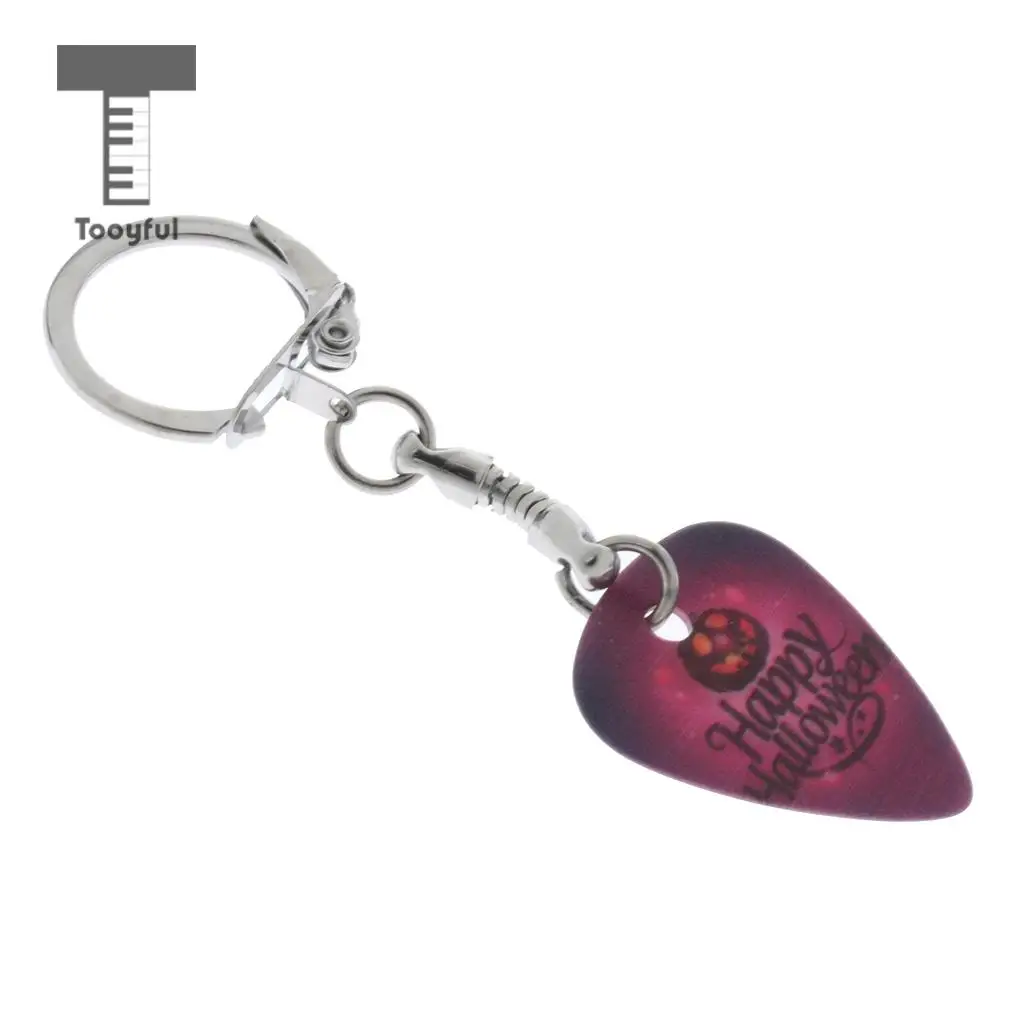 Acoustic Electric Celluloid Smooth Guitar Plectrum Picks Happy Halloween Keychain Key Fob