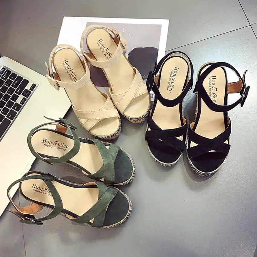TRAANO 2019 New Sandals Women Women Fish Mouth Platform High Heels Wedge Sandals Buckle Slope Sandals Summer Shoes C-057
TRAANO 2019 New Sandals Women Women Fish Mouth Platform High Heels Wedge Sandals Buckle Slope Sandals Summer Shoes C-057