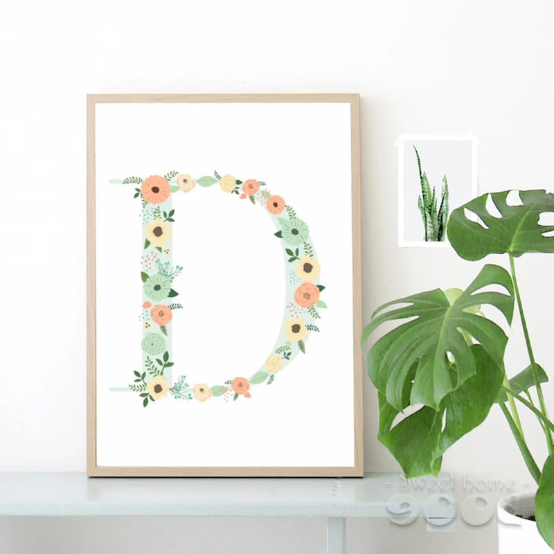 Floral monogram nursery Letter "D" Art Print Art Print painting Poster, Wall Pictures for Home Decoration Wall Decor, FA239-2
Floral monogram nursery Letter "D" Art Print Art Print painting Poster, Wall Pictures for Home Decoration Wall Decor, FA239-2