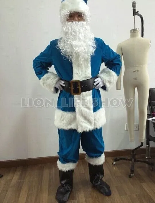 Cosplay&ware Red Blue Christmas Costumes Santa Claus 4 Size 9 Piecesset 28 Cosplay&ware Red Blue Christmas Costumes Santa Claus 4 Size 9 Piecesset -Cosplayware Store