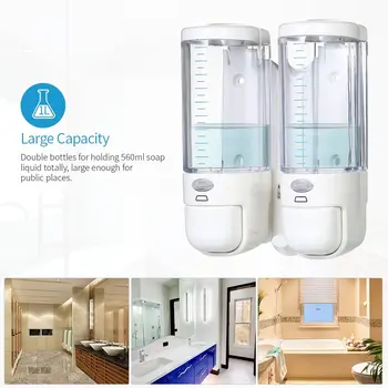 280ml Double Bottles Manual Soap Dispensers Wall-mounted Shampoo Box Washroom Shampoo Shower Gel Liquid Soap Dispensers & Holder
280ml Double Bottles Manual Soap Dispensers Wall-mounted Shampoo Box Washroom Shampoo Shower Gel Liquid Soap Dispensers & Holder
