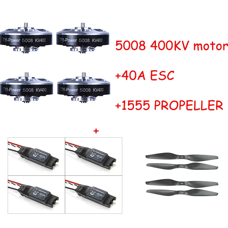 Brushless Motor 5008 400kv with 40A ESC 1555 Propeller RC Aircraft Plane Multi-copter Accessories 4pcs
Brushless Motor 5008 400kv with 40A ESC 1555 Propeller RC Aircraft Plane Multi-copter Accessories 4pcs