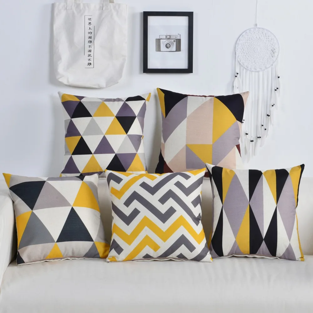 Nordic Geometeic Cushion Cover Colourful Triangle Pillow Covers Yellow Gray Pillowcases 45*45cm Home Office Decorative Pillows
Nordic Geometeic Cushion Cover Colourful Triangle Pillow Covers Yellow Gray Pillowcases 45*45cm Home Office Decorative Pillows