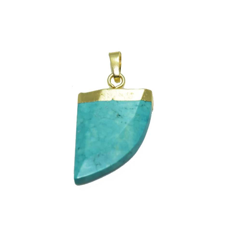 Natural gem pendants stones women green Howlite moon charm jewelry making horn raw turquoises stone gold point healing chakra | Украшения и