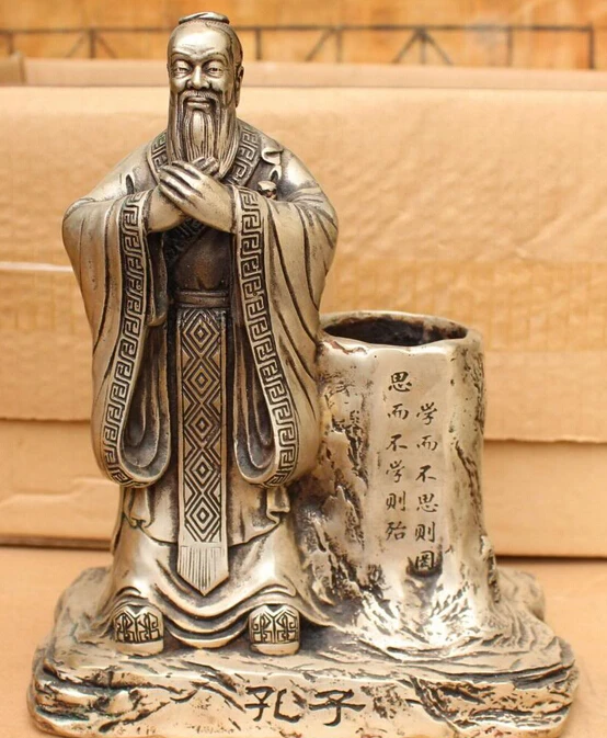 9"Chinese Silver Stand Confucius Kong Zi KongZi Go Buddha Statue Pencil Holder S0708 Discount 35%
9"Chinese Silver Stand Confucius Kong Zi KongZi Go Buddha Statue Pencil Holder S0708 Discount 35%