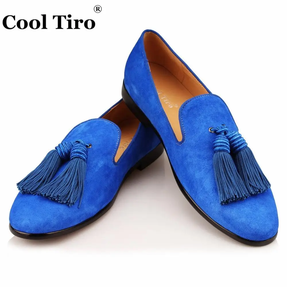 Tassel Men Loafers blue suede (7)