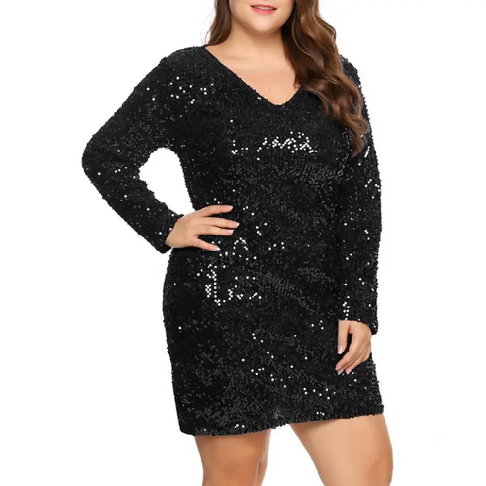 New Dress Summer Plus Size Evening Party Women Sparkly Sequins V Neck Long Sleeve Mini Dress
New Dress Summer Plus Size Evening Party Women Sparkly Sequins V Neck Long Sleeve Mini Dress