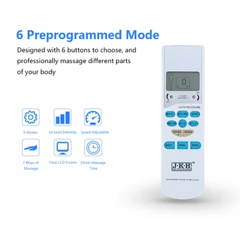 JKH Body Pulse EMS Therapy Massager Tens Unit Electronic Pain Relief Machine Adjustable Intensity Speed With 4 Electrode Pads
JKH Body Pulse EMS Therapy Massager Tens Unit Electronic Pain Relief Machine Adjustable Intensity Speed With 4 Electrode Pads