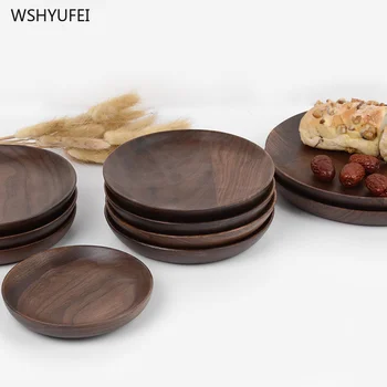 Direct Black Walnut Japanese Style Wooden Round Fruit Snack Cake Sushi Jewelry Creative Food Photography Shooting Prop Tray
Direct Black Walnut Japanese Style Wooden Round Fruit Snack Cake Sushi Jewelry Creative Food Photography Shooting Prop Tray