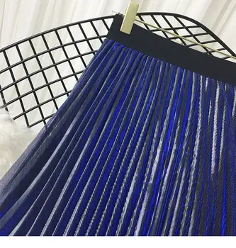 Metal pleated skirt half-length skirt women's spring skirt 2019 New Vintage mesh Apron Skirt mid-long summer
Metal pleated skirt half-length skirt women's spring skirt 2019 New Vintage mesh Apron Skirt mid-long summer