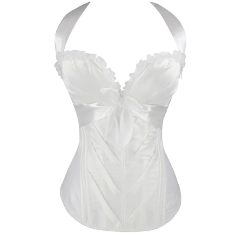 Sexy Lace up Satin Corset With Cup Lingerie Zipper Side Overbust Corset and Bustier Party Bow Halter Corset Plus Size S-2XL
Sexy Lace up Satin Corset With Cup Lingerie Zipper Side Overbust Corset and Bustier Party Bow Halter Corset Plus Size S-2XL