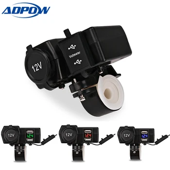 Waterproof 12V 24V Car Boat Motorcycle Dual USB Socket Charger LED Volt Meter Cigarette Lighter For iphone Android
Waterproof 12V 24V Car Boat Motorcycle Dual USB Socket Charger LED Volt Meter Cigarette Lighter For iphone Android
