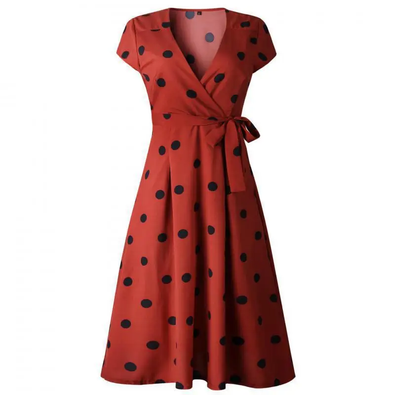 Spring Summer 2019 Fashion 3 Solid Color V Neck Short Sleeve Dot Print Long Dress Size S-xl Women Beach Dress Jl-nb007
Spring Summer 2019 Fashion 3 Solid Color V Neck Short Sleeve Dot Print Long Dress Size S-xl Women Beach Dress Jl-nb007