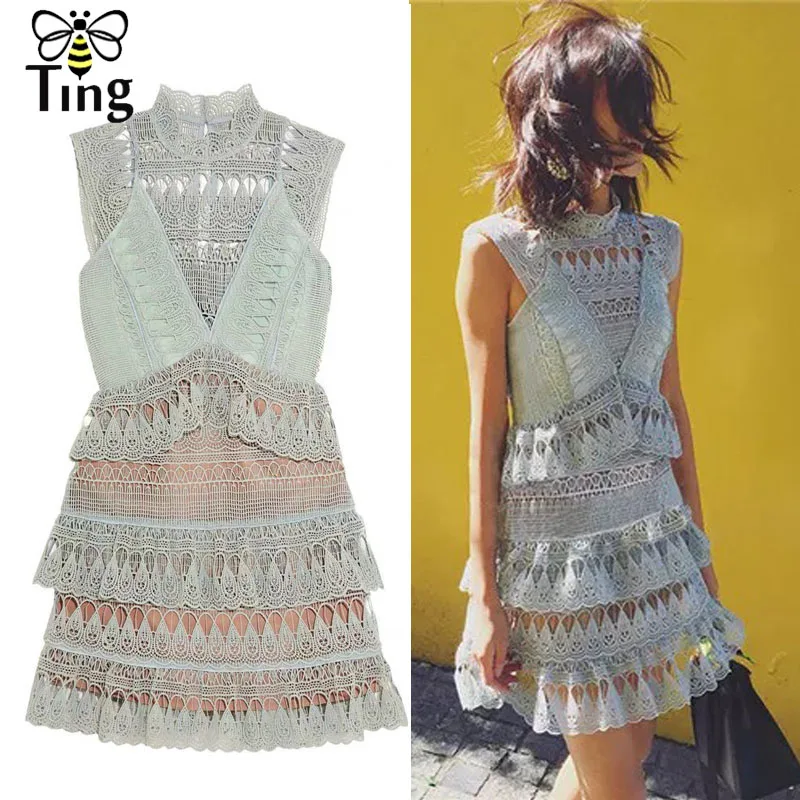 Tingfly High Quality Solid Runway Designer Lace Dress A-Line Empire Waist Sexy Dresses Ruffles Mini Dress Vestido Robe
Tingfly High Quality Solid Runway Designer Lace Dress A-Line Empire Waist Sexy Dresses Ruffles Mini Dress Vestido Robe