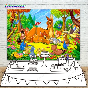 Cartoon Moive Photography Background Little Beer Bambi with His Mother and Friends 7x5ft Forest with Colorful Flowers Backdrop
Cartoon Moive Photography Background Little Beer Bambi with His Mother and Friends 7x5ft Forest with Colorful Flowers Backdrop