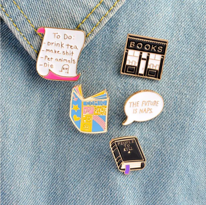 Hfarich TO DO list COMIC Black book PEOPLE TO KILL Bookstore Brooch Denim Jacket Pin Buckle Shirt Badge Cartoon Jewelry Brooch P
Hfarich TO DO list COMIC Black book PEOPLE TO KILL Bookstore Brooch Denim Jacket Pin Buckle Shirt Badge Cartoon Jewelry Brooch P