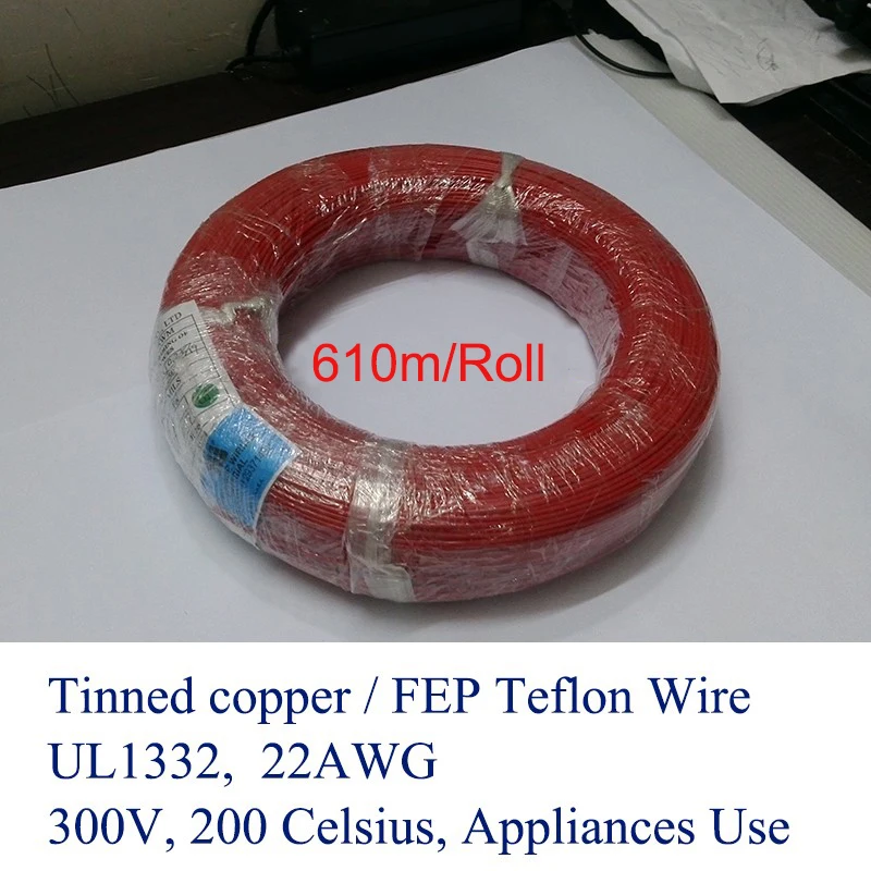 UL1332 22AWG Teflon Electrical Appliances Wire, 300V Copper, using for lighting cooking appliances industry instruments
UL1332 22AWG Teflon Electrical Appliances Wire, 300V Copper, using for lighting cooking appliances industry instruments
