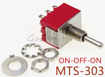 MTS-303 Red ON-OFF-ON 6MM Latching Switches 3 Position 3P2T 125VAC/6A 250VAC/3A 3 Pole Miniature Toggle Switch
MTS-303 Red ON-OFF-ON 6MM Latching Switches 3 Position 3P2T 125VAC/6A 250VAC/3A 3 Pole Miniature Toggle Switch