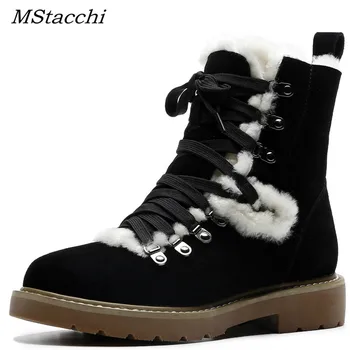 MStacchi Woman Winter Snow Boots Women Round Toe Lace Up Ankle Boots For Women Keep Warm Wool Suede Leather Boots Ladies Shoes
MStacchi Woman Winter Snow Boots Women Round Toe Lace Up Ankle Boots For Women Keep Warm Wool Suede Leather Boots Ladies Shoes