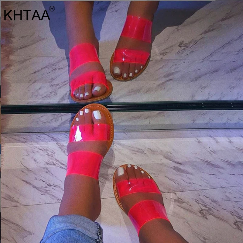 KHTAA Woman Slippers Flat Jelly Shoes Transparent Summer Soft Female Open Toe Cool Flip Flops Fashion Beach Slides Ladies New
KHTAA Woman Slippers Flat Jelly Shoes Transparent Summer Soft Female Open Toe Cool Flip Flops Fashion Beach Slides Ladies New