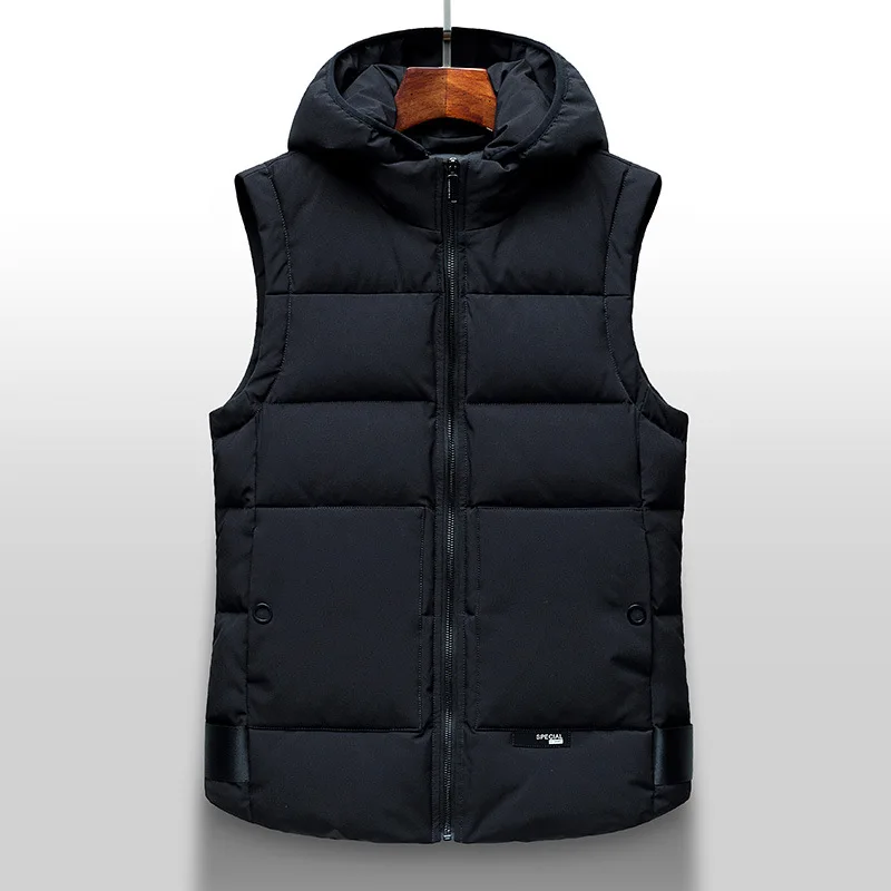 2019 New Casual Vest Men Thick Cotton High Quality Outwear Waistcoat Hat Detachable Hooded Windbreak Black Warm Brand Clothing
2019 New Casual Vest Men Thick Cotton High Quality Outwear Waistcoat Hat Detachable Hooded Windbreak Black Warm Brand Clothing