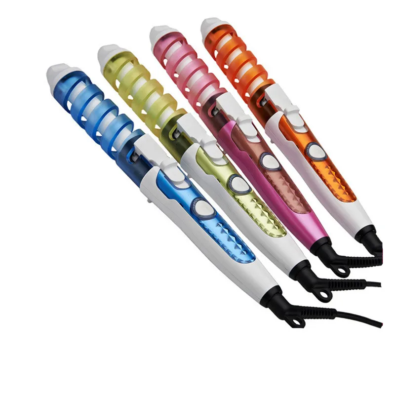 

4 Colors Pro Perfect Hair Curlers Electric Curl Ceramic Spiral Hair Rollers Curling Iron Wand Salon Hair Styling Tools Styler