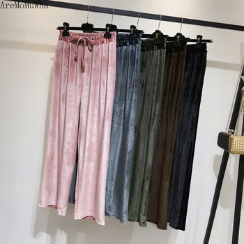 AreMoMuWha New High Waist Gold Velvet Wide Leg Pants Female Korean Version of The Loose Straight Wild Slimming Casual PantsQX685
AreMoMuWha New High Waist Gold Velvet Wide Leg Pants Female Korean Version of The Loose Straight Wild Slimming Casual PantsQX685