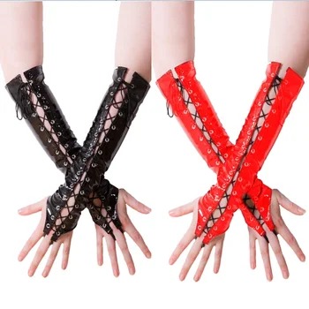 Latex Gothic Fetish Clubwear Elbow Gloves Women's Fashion Lace Up Fingerless Gloves Black Red PVC Leather Dancing Adult
Latex Gothic Fetish Clubwear Elbow Gloves Women's Fashion Lace Up Fingerless Gloves Black Red PVC Leather Dancing Adult
